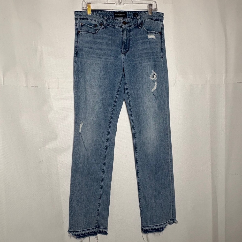 Y2K Lucky Brand Sweet Straight Distressed Released Hem Jeans Blue 10/30